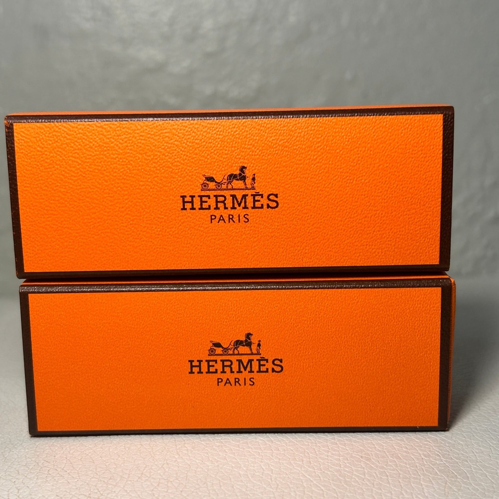 Hermes Paris Orange Box Set of 2 Small Gift Presentation Jewelry‎ Packaging